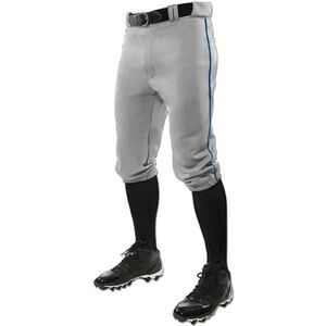 NWT!  Champro men’s gray baseball knickers with navy stripe, men’s size small